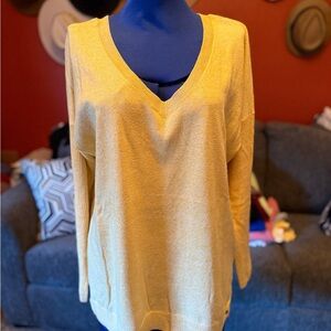 American Eagle Outfitters Mustard V-Neck Sweater